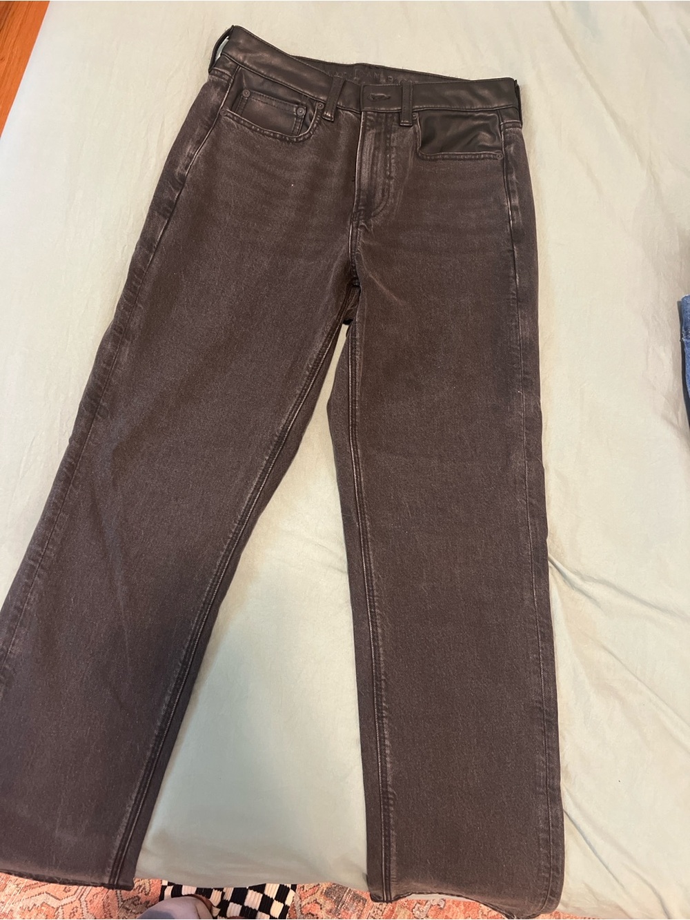 American Eagle Outfitters Straight-Leg Dark Brown Jeans